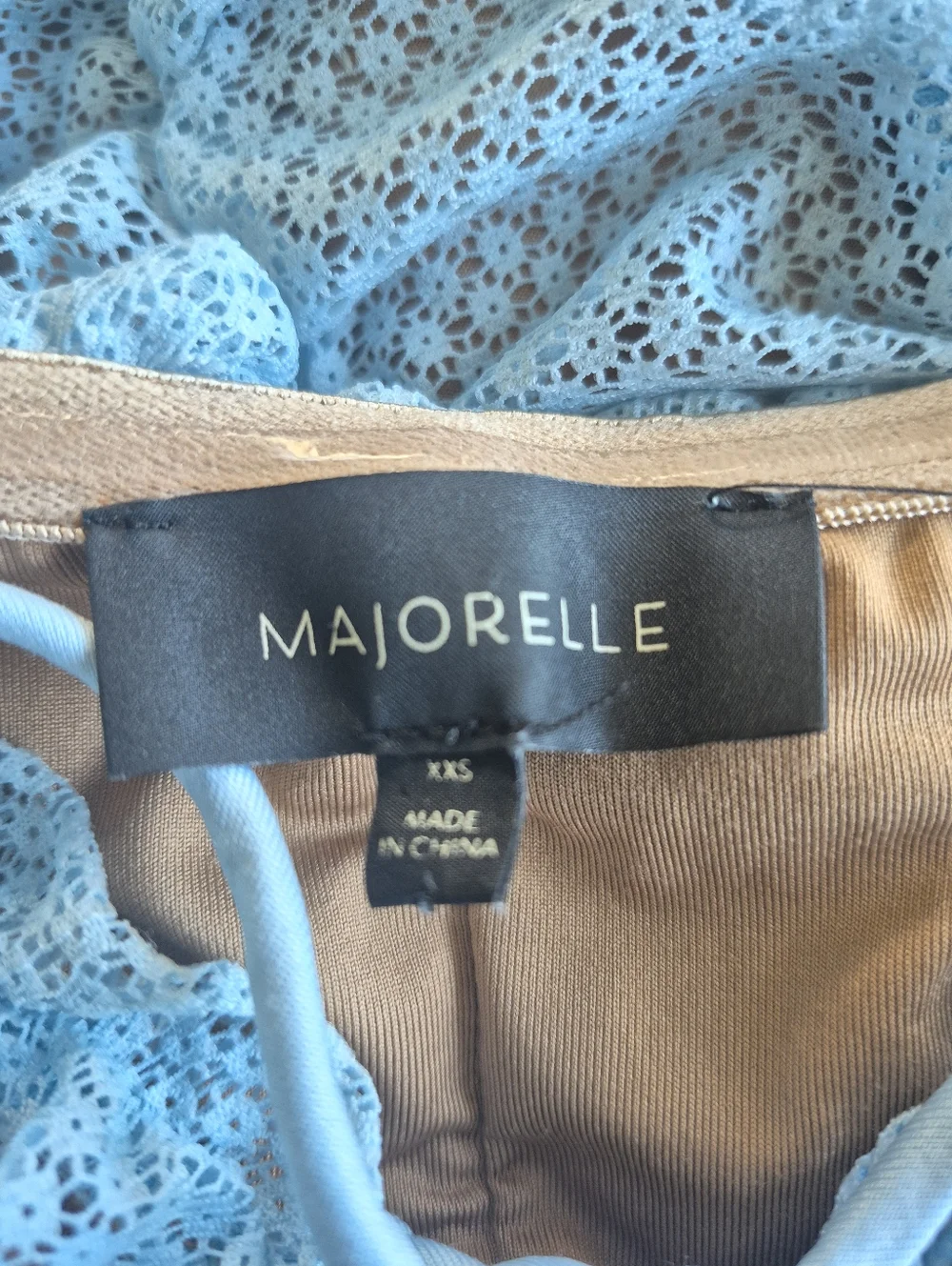 MAJORELLE Ava Dress Baby Blue Lace Up Ruched Mini Size XXS